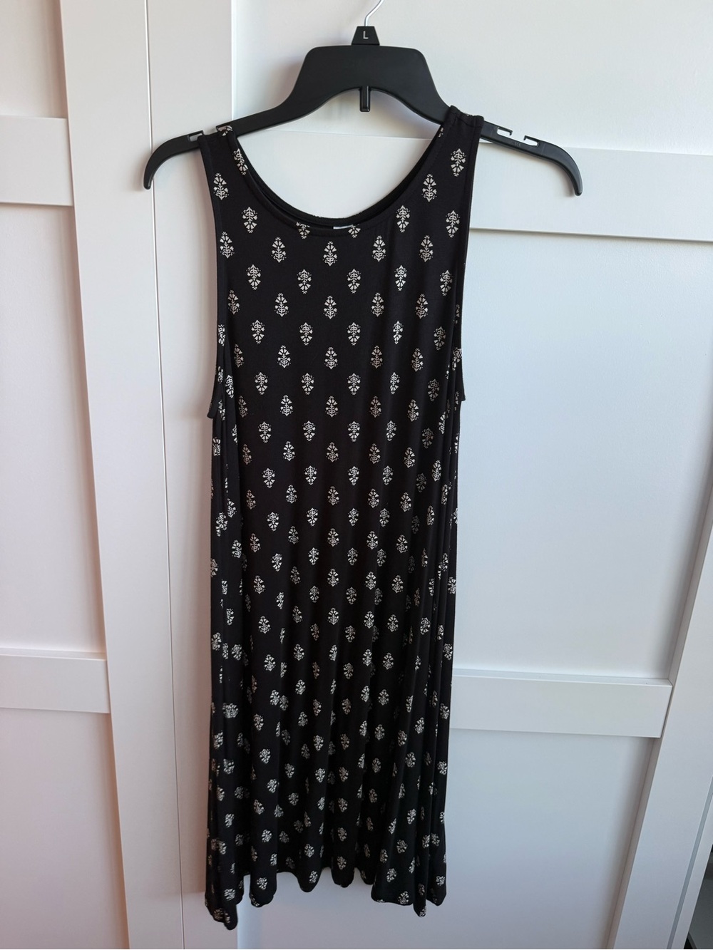 Old Navy Black Printed A-line Tank Dress - size M